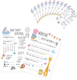10 raadspeelkaarten voor babyfeestje – leuk partygame voor babyshower en genderreveal, geschikt voor meisjes en jongens — thumbnail 1