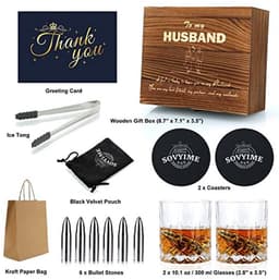 Whiskyglazen Set voor Echtgenoot met Koelstenen - Romantisch Cadeau voor Bruiloft, Verjaardag en Valentijnsdag — thumbnail 6