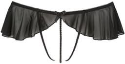 Cottelli Collection –  Open String met Ruches en Parelketting door Kruis – Maat S – Zwart — thumbnail 3