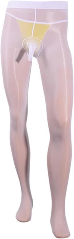 Sexy transparante glanzende panty voor heren met zak en penishoes, erotisch ondergoed — thumbnail 1