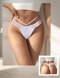 Damesstring Sexy Chique Tanga Ondergoed Katoen en Kant Grote Maat — thumbnail 4