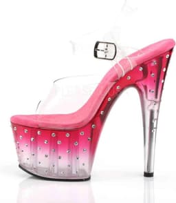 Pleaser - STARDUST-708T Sandaal met enkelband, Paaldans schoenen - Paaldans schoenen - 36 Shoes - Roze/Transparant — thumbnail 3