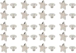 20 Pcs Star Shape Rivet, Star Stud Button Star Rivets Press Studs DIY Clothes Shoes Decoration with Screws(Silver) — thumbnail 1