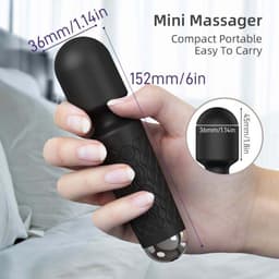 EasyToys - Mini Wand Vibrator - Wandvibrator - Ook voor Massages - Oplaadbaar - Waterproof - Wand Vibrator - Vibrator - Vibrators voor Vrouwen - Sex Toys voor Vrouwen - Vibrators - Zwart — thumbnail 14