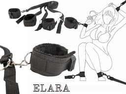 Elara BDSM Bondage Set Bedboeien - Verstelbare - Zacht Pluche - Bed Bondage Set voor Onder het Bed Door — thumbnail 8