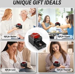 WNHB® Eeuwige roos in geschenkdoos - Met ik hou van je ketting - Handgemaakte echte roos - Romantisch cadeau voor vrouw vriendin moeder - Voor verjaardag jubileum valentijnsdag moederdag kerst — thumbnail 5