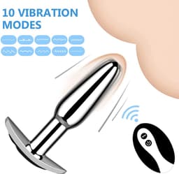 Lzwintrading - Buttplug Vibrator met Afstandsbediening - Vibrators voor Vrouwen & Mannen - Prostaat Stimulator - Metalen Butt Plug met 10 Vibratie Standen - Sex Toys voor Koppels - Anale Speeltjes - Vibrerende Buttplug — thumbnail 4
