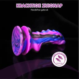 JustFun Fantasy Dragon Dildo - 22 CM - Met Zuignap - Sex Toys voor Mannen & Vrouwen - Monster Anal Plug XXL - Paars — thumbnail 5