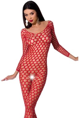 Passion - Woman Bs077 Bodystocking One Size Red — thumbnail 4