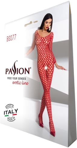 Passion - Woman Bs077 Bodystocking One Size Red — thumbnail 2