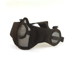 Opvouwbaar airsoft mesh masker, nylon militair tactisch halfgelaatsmasker met oorbescherming, verstelbare beschermende onderbescherming voor jagen, paintballen en schieten.