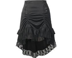 Victoriaanse Steampunk Rok Plus Size Gothic Vintage Hoog Laag Jurk Cosplay