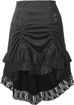 Victoriaanse Steampunk Rok Plus Size Gothic Vintage Hoog Laag Jurk Cosplay — thumbnail 1