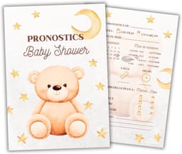 Voorspellende Kaarten - Babyshower Spel - Gender Reveal - 20 Unieke Kaarten - 21x16x1 cm - Beer — thumbnail 1