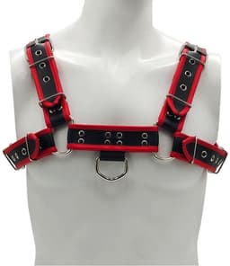 Rouge - Lederen Borstharnas voor Heren - Maat L/XL - Zwart/Rood — thumbnail 1