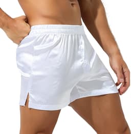 Luxe Satijnen Boxershort Heren - Zijdezachte Lounge Short met Split — thumbnail 4