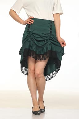 Victoriaanse Steampunk Rok Dames Gothic Vintage Hoog Laag Cosplay Kostuum — thumbnail 3