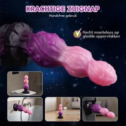 JustFun Fantasy Dildo – 18 CM – Met Zuignap – Monster Knot Design – Anal Plug XL – Sex Toys voor Mannen & Vrouwen – Roze Paars — thumbnail 5