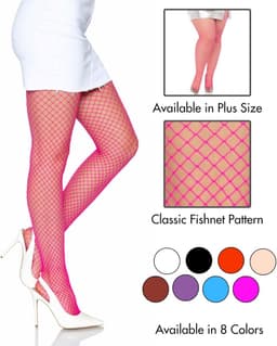Neon Pink Lycra Fishnet Pantyhose Einheitsgröße — thumbnail 5