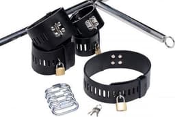XR Brands - Master Series - Imprisoned Metal Stockade with Dildo - Black — thumbnail 6