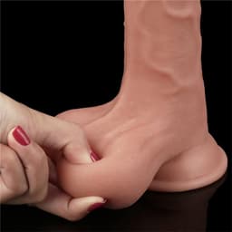 Lovetoy Sliding Dual Layer - Dildo met Ballen - Glijdende Huid - Flexibel - Realistisch - 24,5 x 4,5 cm - Flesh — thumbnail 6