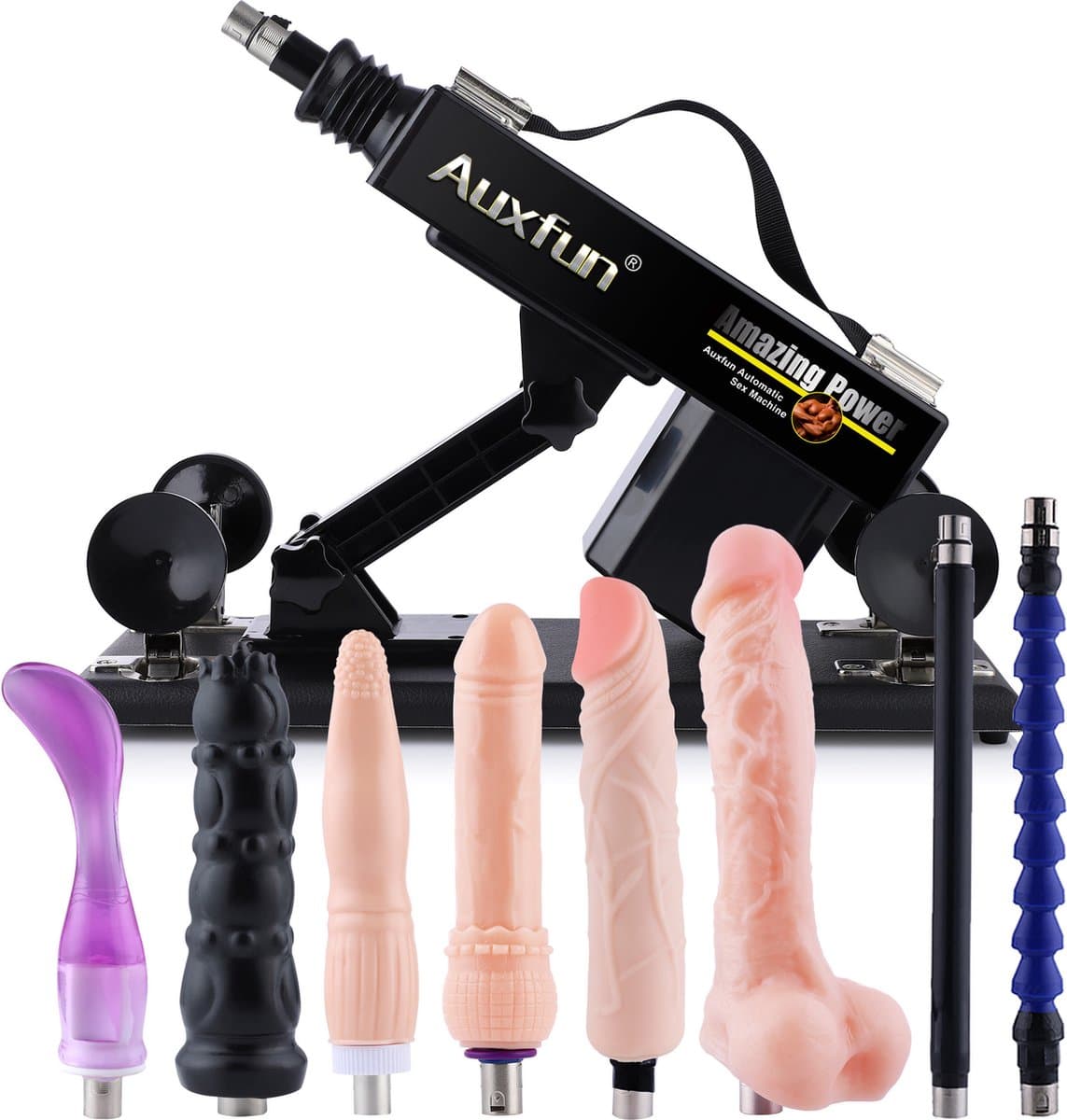 Auxfun® Basic Sexmachine Pakket Dimitri Met Dildo’s en verlengstukken — afbeelding 1