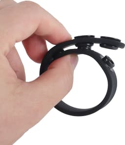 Banoch | Cockring verstelbaar met drukknopen | zwart siliconen | max Ø 5 cm | penisring — thumbnail 4