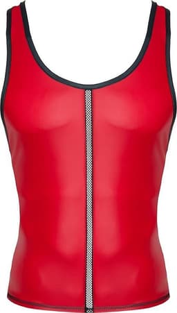 Regnes Fetish Planet – Wetlook Heren mouwloos t-shirt – Rood - Maat M — thumbnail 4