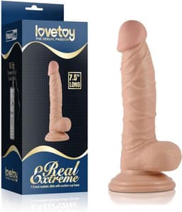 real extreme dildo 19 cm - zuignap - beige — thumbnail 5