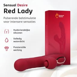 Sensual Desire® Red Lady – 3-in-1 Vibrator – Vibrators voor Vrouwen – 22 standen met Krachtige Stimulatie – Sex Toys voor Vrouwen – G Spot & Clitoris Stimulator – Stil & Waterdicht — thumbnail 2
