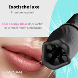ME'ADAM - 360° Roterende blowjob masturbator - Pocket Pussy - Incl glijmiddel & opbergtas - luxe masturbator -Masturbator Voor Man - Elektrisch - Oplaadbaar - Waterdicht - Waterproof - Sex Toys - Penis Stimulator - Zwart - fluisterstil — thumbnail 8