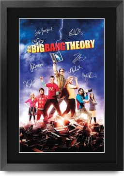 HWC Trading The Big Bang Theory Gifts Printed Signed Signature Poster For Television Show Memorabilia Fans - A3 Framed - ShopVlot — thumbnail 1
