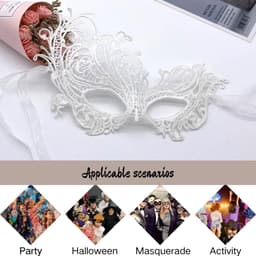 Masker voor dames - Venetiaans ontwerp - Kanten materiaal - Perfect voor Halloween - ShopVlot — thumbnail 5