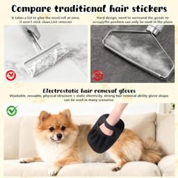 3 stuks magische magneet voor vacht, upgrade handschoenen, dierenhaarverwijderaar, handschoenen voor huisdieren, voor kleding, bank en verzorging van katten en huisdieren — thumbnail 3