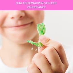 Bauer's Tandbeugelbox, KFO-doos, hygiënische opbergdoos voor beugels, prothesen, met luchtgaten (roze, 4,10 cm hoog) — thumbnail 2