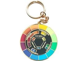 emaille, draaiend wiel, Kerstmis, kunst, pin, rugzak, revers, Kawaii-pins (kleurencirkel-sleutelhanger), metaal, geen edelsteen