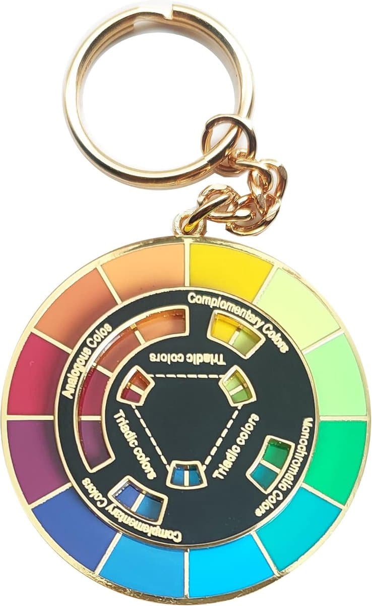 emaille, draaiend wiel, Kerstmis, kunst, pin, rugzak, revers, Kawaii-pins (kleurencirkel-sleutelhanger), metaal, geen edelsteen — afbeelding 1