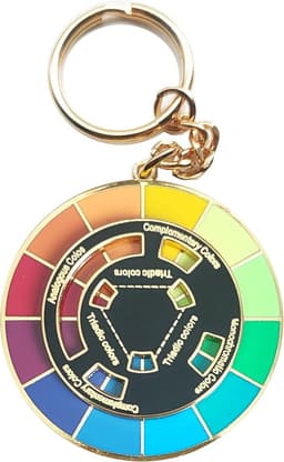 emaille, draaiend wiel, Kerstmis, kunst, pin, rugzak, revers, Kawaii-pins (kleurencirkel-sleutelhanger), metaal, geen edelsteen — thumbnail 1