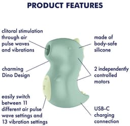 Satisfyer - Din-OOOH - Luchtdruk Vibrator - Groen — thumbnail 4