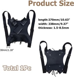 SnelShoppen - Verstelbare Lederen Dubbele Zwaard Houder met Terug Schede voor Cosplay, Zwart PU-leer, Geschikt voor Rapier en Mes, Ideaal voor Anime K — thumbnail 2