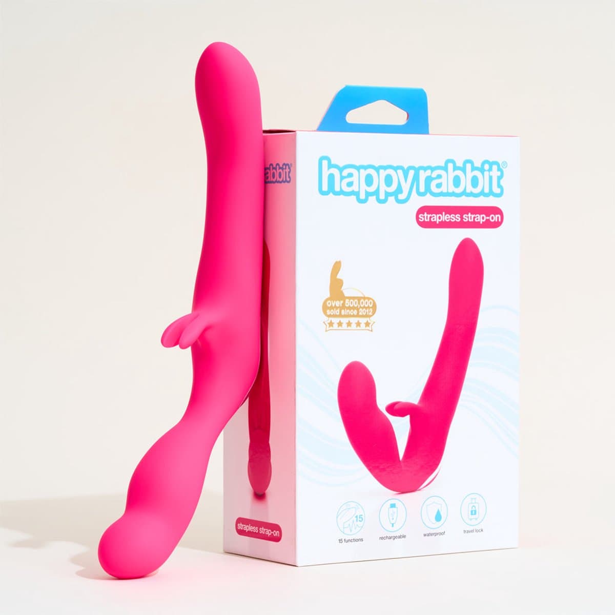 Happy Rabbit - Strapless Strap-On Rabbit Vibe Roze — afbeelding 1