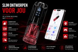 Vera Masturbator voor Man - Met App Control & AI Lover - Blowjob Simulator - Penispomp - 343 Verschillende Modi - Automatisch - USB-C Oplaadbaar - Pocket Pussy - Zwart — thumbnail 3