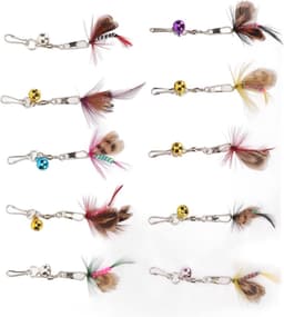 Feather Toy-navullingen - 10st Natuurlijke Veer Vervangende Teasers Om Het Jachtinstinct Van Uw Kat Aan Te Wakkeren — thumbnail 3