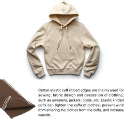 Elastische manchetten voor het naaien van gebreide geribbelde katoenen stof mouwen tailleband geribbelde afwerking, [voor kleding, knutselwerk] - bruin/ 2 stuks — thumbnail 2