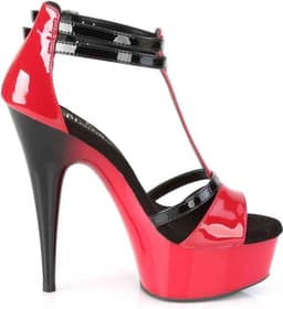 Pleaser - DELIGHT-663 Sandaal met enkelband - US 6 - 36 Shoes - Rood/Zwart — thumbnail 5