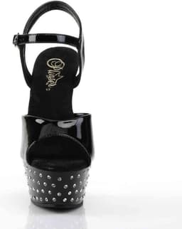Pleaser - STARDUST-609 Sandaal met enkelband, Paaldans schoenen - Paaldans schoenen - 36 Shoes - Zwart — thumbnail 2