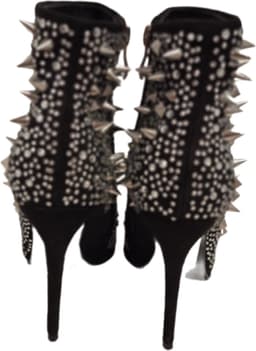 RUON- EROTISCH ENKELLAARSJE-TEXTIEL MET SILVER STUDS- 9 CM HEEL-37 — thumbnail 4