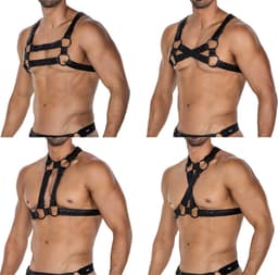 Cut4Men - Borst Harnas - Tuigje - 4WAY - Zwart — thumbnail 16