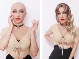 Siliconen - Vrouwelijk - Masker - Gezicht - 100% Hypoallergene Medische Siliconen - Realistisch - Crossdresser - Transgender - Mastectomie - Hoofd - Gezichtsmasker - Female Face — thumbnail 4