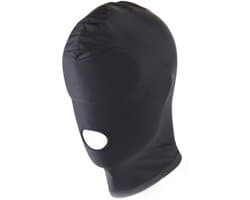 Kiotos - Zwarte BDSM Hood - Spandex Met Mondopening